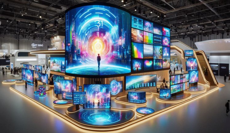 LED video wall booth at an expo