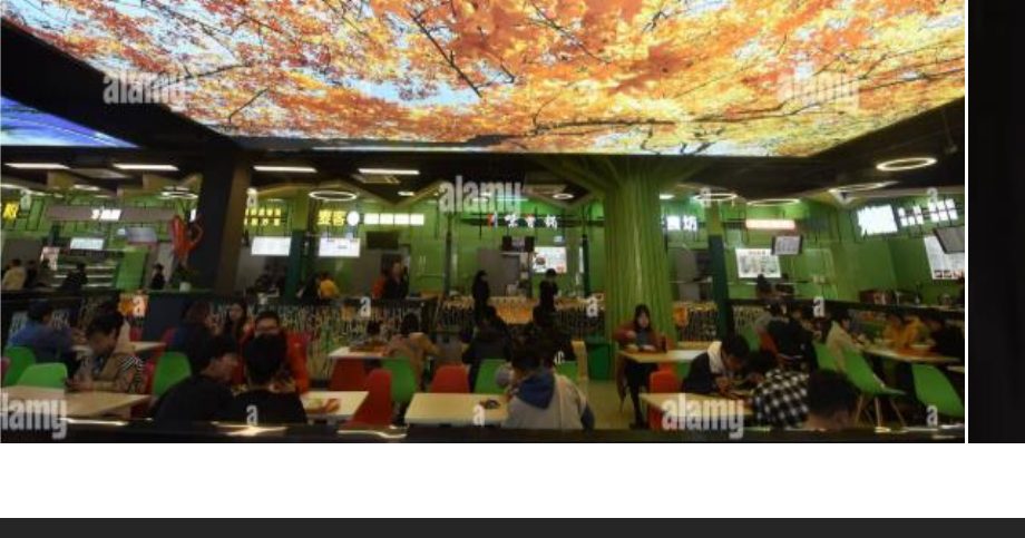LED screen installed in a restaurant